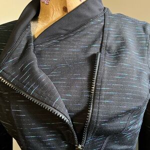 Zella Black Bomber Jacket with Blue Highlights